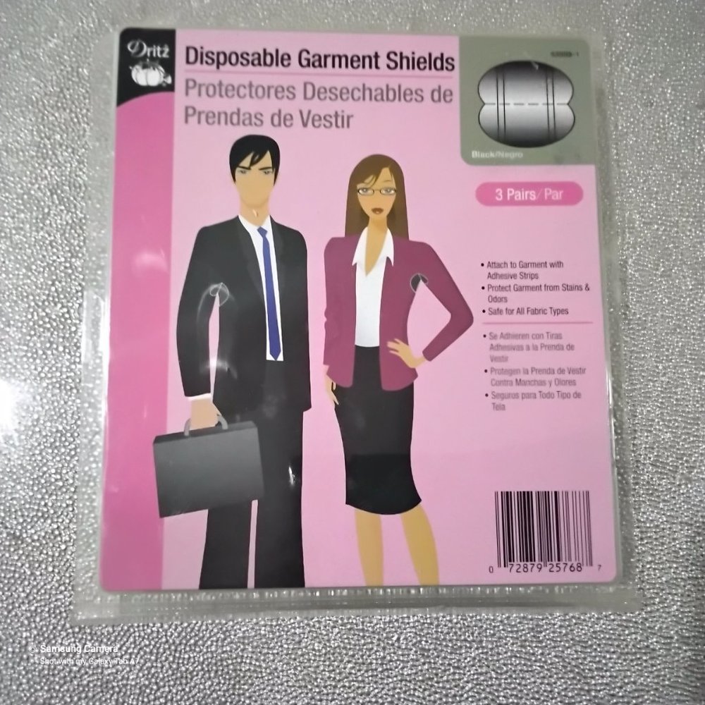Dritz Black Disposable Garment Shields Two 3-Packs (6 total) Adhesive Strips NIP